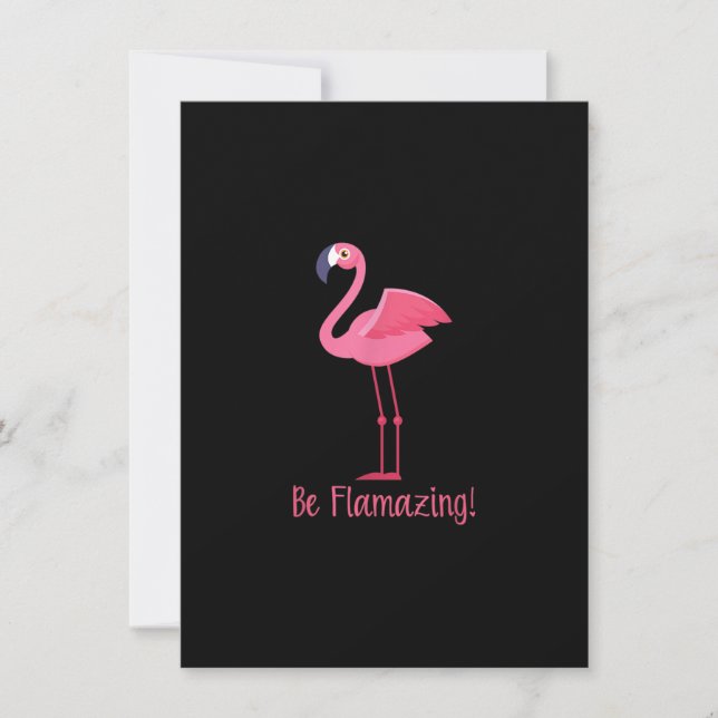 Invitation Flamant rose Be Flamazing (Devant)