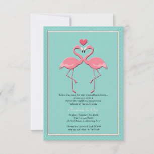 Invitation Flamant rose Couple