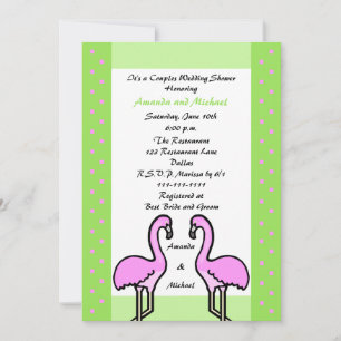 Invitation Flamant rose Couple Couple Wedding shower Invitati