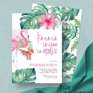 Invitation Flamant rose d'aquarelle Tropical Holiday Party