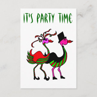 Invitation Flamant rose de Noël