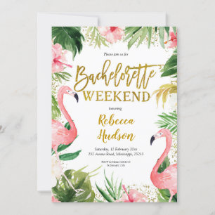 Invitation Flamant rose d'été Bachelorette Week-end Invitatio