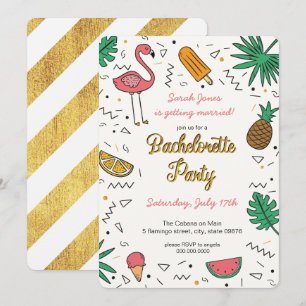 Invitation Flamant rose d'été de l'ananas
