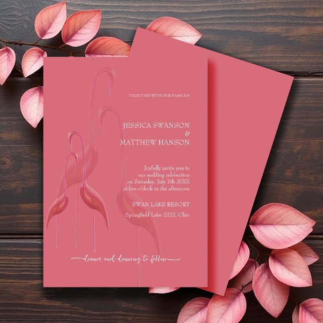Invitation Flamant Rose Élégant Exotique (Créateur téléchargé)
