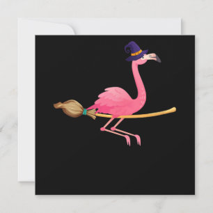 Invitation Flamant rose Femme Drôle Sorcière Flamant rose H