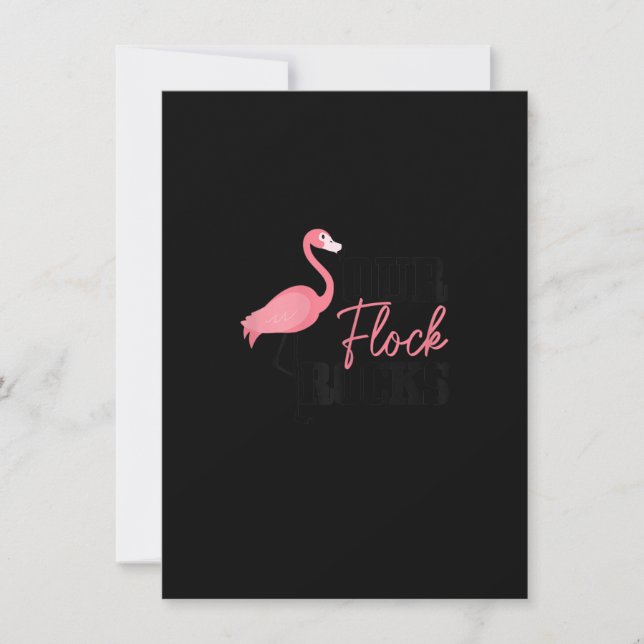 Invitation Flamant rose Femme Notre Flock Rocks Funny Girls M (Devant)