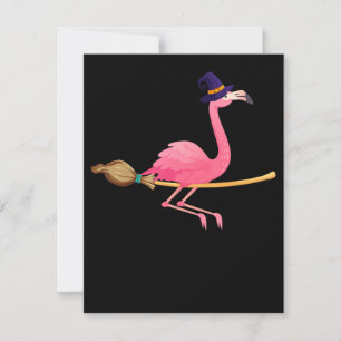 Invitation Flamant rose Flamant rose Sorcière Drôle Hallowe