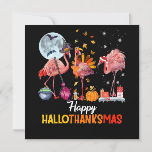 Invitation Flamant rose Flamant rose Thanksgiving Halloween N