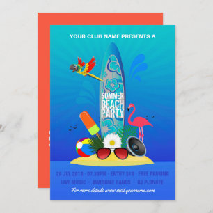 Invitation Flamant rose Island