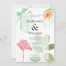 Flamant rose Luxe, mariage à la végétation tropica