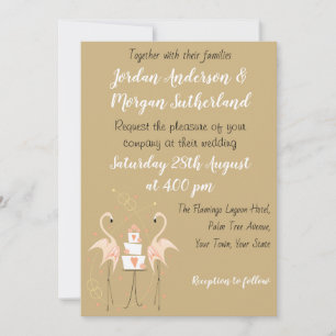 Invitation Flamant rose Mariage