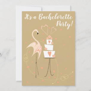 Invitation Flamant rose Mariage Bachelorette Party portrait