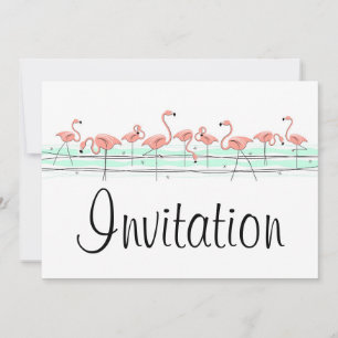 Invitation Flamant rose Ocean Line