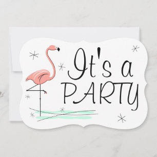 Invitation Flamant rose Océan "Party"