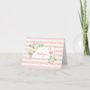 Invitation Flamant rose Pink Gold merci