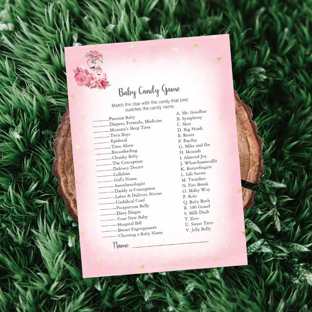 Invitation Flamant rose rose Ballerina Baby Candy Douche Jeu (Créateur téléchargé)