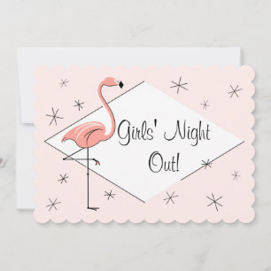Invitation Flamant rose Rose Diamond Girls' Night Out !