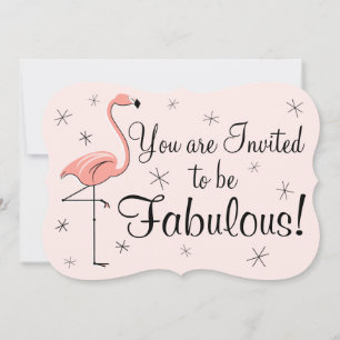 Invitation Flamant rose rose 'Fabulous' support d'invitation