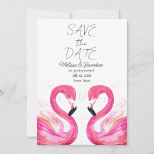 Invitation Flamant rose rose Mariage tropical