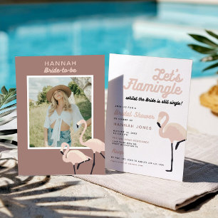 Invitation Flamant rose rose Rétro Permet Fête des mariées fl