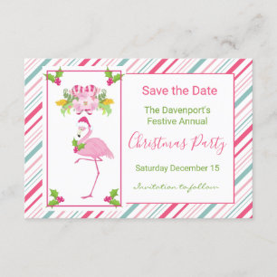 Invitation Flamant rose rose Tropical Noël Enregistrer La Dat