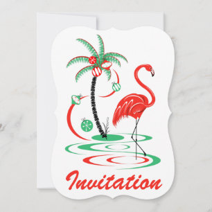 Invitation Flamant rose rouge de Noël 'Invitation'