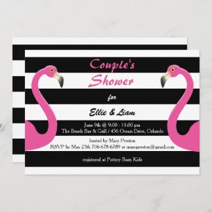Invitation Flamant rose tendance Baby Couple's Shower Invitat