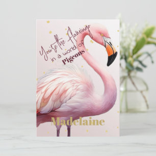 Invitation Flamant rose Thème Pink Gold Anniversaire