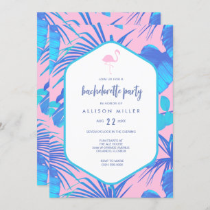 Invitation Flamant rose tropical d'été rose Bachelorette Part