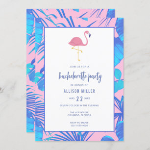 Invitation Flamant rose tropical d'été rose Bachelorette Part