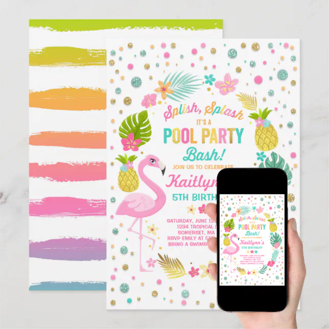 PACKLIST 12 Cartes Invitation Anniversaire Flamant Rose - Design Amusant Et Premium