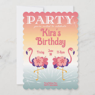 Invitation Flamant Sunset, Invitations personnalis