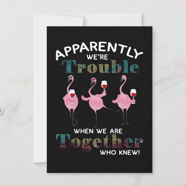 Invitation Flamants roses| Apparemment nous sommes des Flaman (Devant)