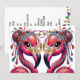 Invitation Flamants roses Flaunty précieux