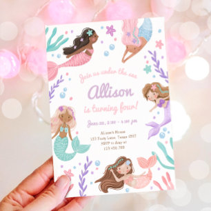 Invitation Flambeaux de sirène sous la mer Anniversaire