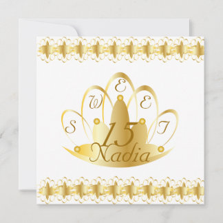Invitation Flamboyant Tiaras Sweet Quinze Invitation-Poussièr