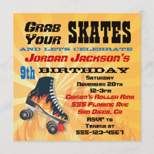 Invitation flamboyante de fête d'anniversaire de