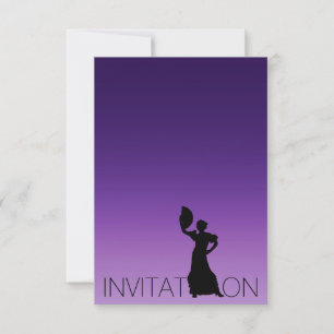 Invitation Flamenco Dance Latine Parti Purple Lavanda Ombre
