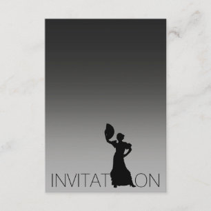 Invitation Flamenco Latin Dance Party Gris Black Ombre