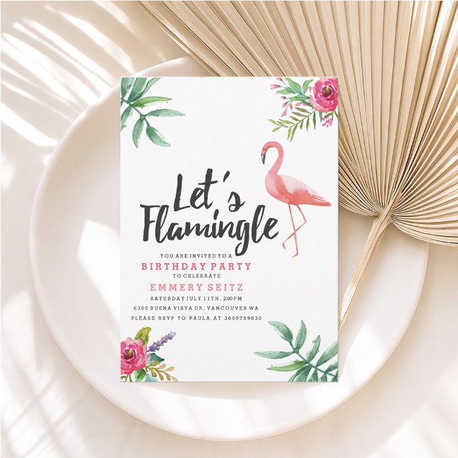 Invitation Flamingle Anniversaire (Créateur téléchargé)