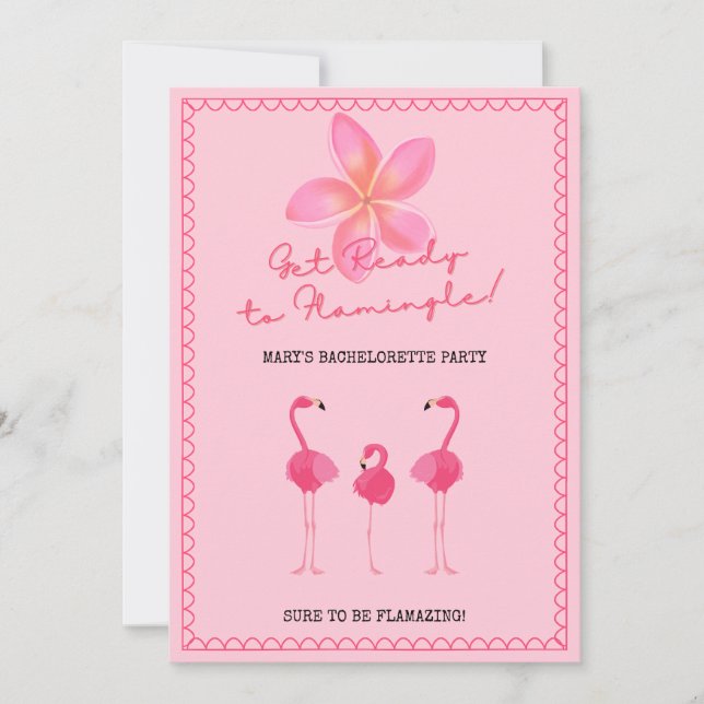 Invitation Flamingle Bachelorette Party (Devant)