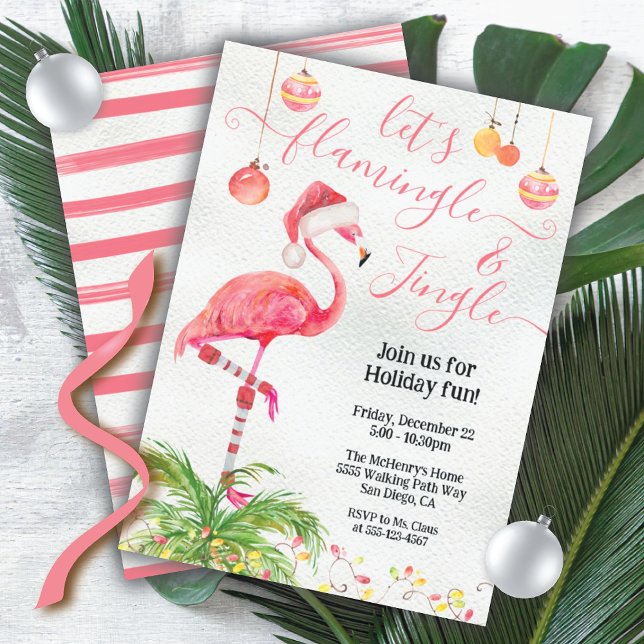 Invitation Flamingle et Jingle Tropical Flamant rose Party (Créateur téléchargé)
