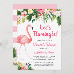 Invitation Flamingle Fête des mariées florale tropicale