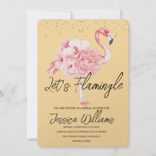 Invitation Flamingle ! Fête des mariées tropicale Bash