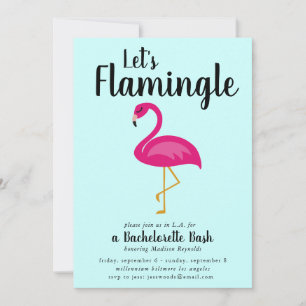 Invitation Flamingle Flamant rose Bachelorette Party