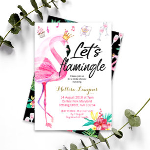 Invitation Flamingle Flamant rose nuptiale douche