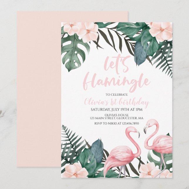 Invitation Flamingle Flamingle Flamingo (Devant / Derrière)