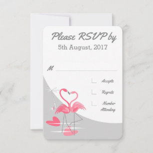 Invitation Flamingo Amour Grande Lune réponse au mariage