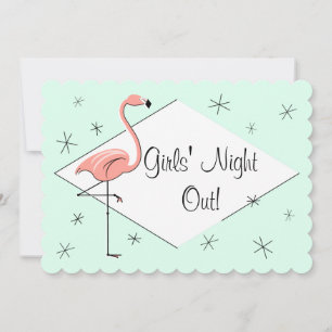 Invitation Flamingo Aqua Diamond Girls' Night Out ! support