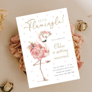 Invitation Flamingo Baby Shower Mariage, Flamant Rose Floral
